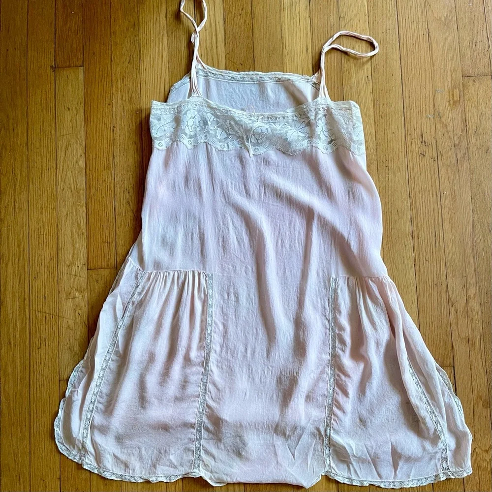 20s Vintage Flapper Pink Silk Step-In - Picture 6 of 16